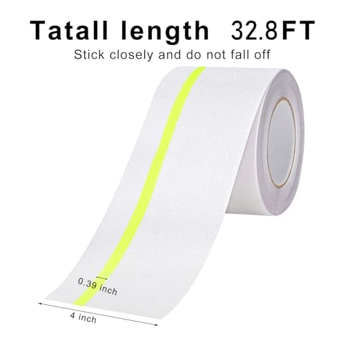 Image of Qingluan Anti Slip Tape Heavy Duty Grip Tape Non Slip Stair Treads Waterproof High Traction Safety Tape for Indoor Outdoor Stairs Steps Floors(Transparent Glow in The Dark Green, 4 Inch x 32.8ft)