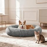 Pawk Donut Dog Bed Large-Round Dog Cat Bed with Waterproof Detachable Cover, Plush Doughnut Dog Bed with 20CM High Side for 40lbs Golden Retriever, 76x76x20cm - Image 9