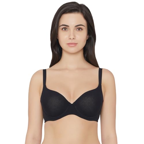 Image of Essentials Padded Wired 3 /4th Cup Everyday Wear Cotton Blend T-Shirt Bra
