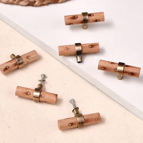 Indian Shelf 6 Pieces Wooden Cabinet Knobs | Boho T