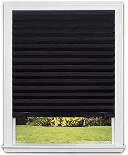 Redi Shade No Tools Original Blackout Pleated Paper Shade Black, 36 in x 72 in, 6 Pack
