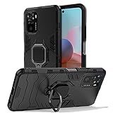 NOVAGO Compatible con Xiaomi Redmi Note 10 4G / Redmi Note 10S / POCO M5s 4G - Carcasa resistente a los golpes con anillo anticaída y muleta