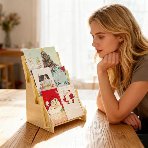 Support pour cartes à collectionner en bois : triple exposition stable - 4