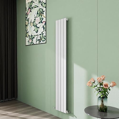 Simple Bathroom 1600×272mm Vertical Panel Designer Radiator Matte White Single Flat Panel Radiators