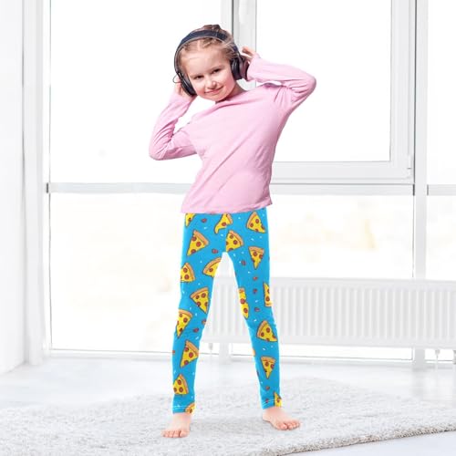 Pizza Pattern Girls Leggings Soft Stretch Workout Yoga Dance Pants for Kids Casual Tights4