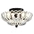 HYDELITE Modern Black Ceiling Light Traditional Semi Flush Mount Ceiling Light with Scalloped Clear Glass for Living Room Hallway Close to Ceiling Light Fixture