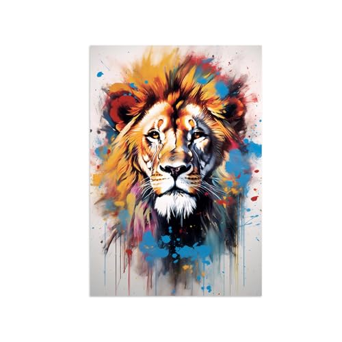 Animaux colorés impression sur toile pour illuminer un salon contemporain 30x45