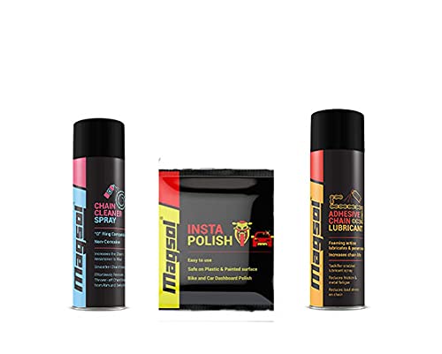 MAGSOL BIKE CARE KIT- Insta Polish(1Q), Chain Cleaner Spray 100ml(1Q), CHAIN LUBRICANT SPRAY 100ml(1Q)