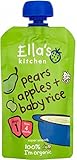 Ella's Kitchen Organic Pears, Apples & Baby Rice 4mth+ (120g) - Pack of 6