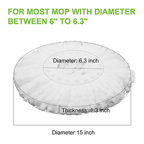 Gibtool 4 Pack Mop Head Replacement For Hurricane Spin Mop Replacement Head Microfiber Spin Mop Refills Easy Cleaning Round Shape Standard Size #TOP1