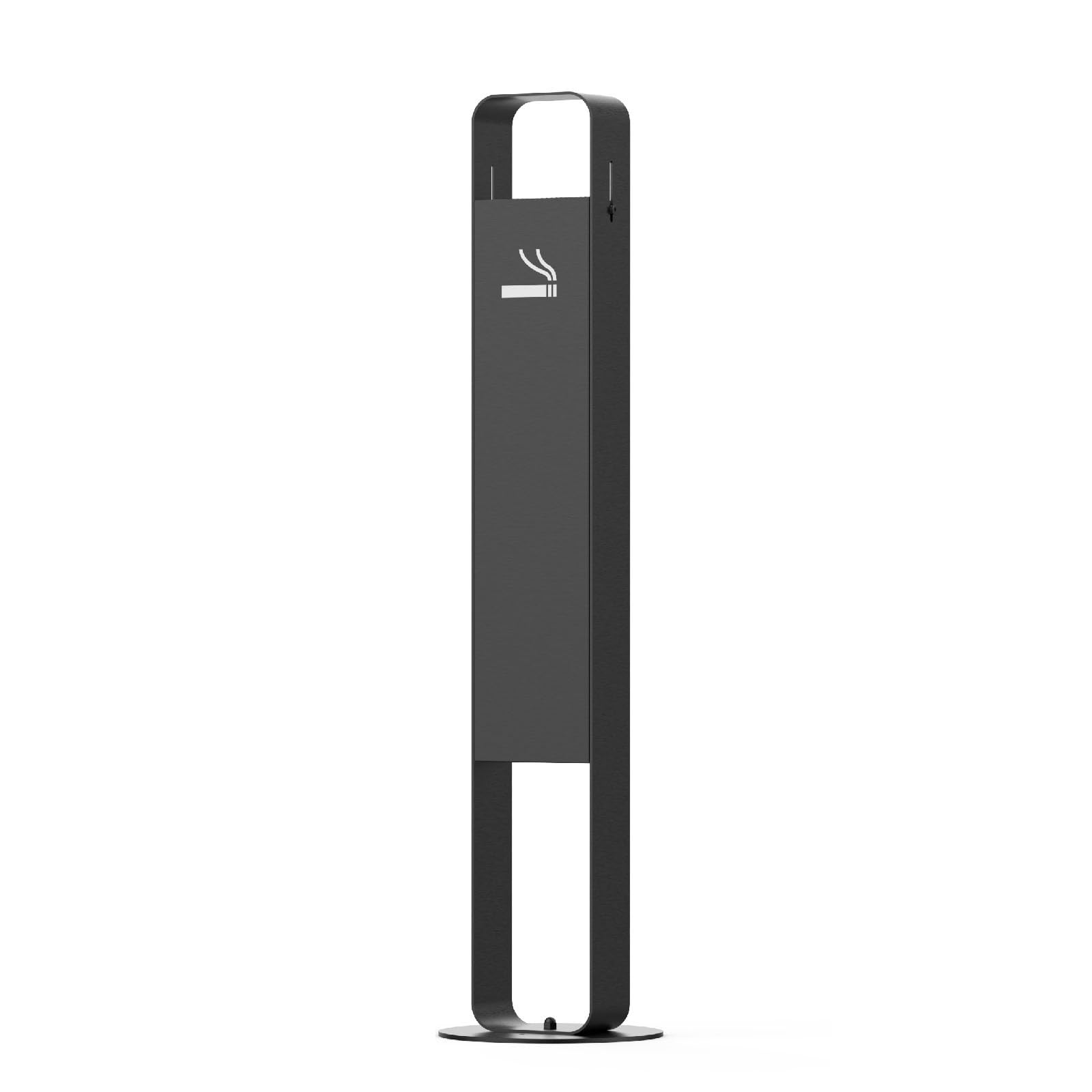 Posacenere in acciaio inox – Posacenere da esterno con apertura su un lato, ideale per cortili, cortili e spazi pubblici