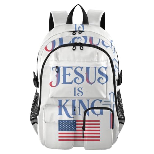 Mochila para laptop de 17.5 pulgadas con diseño rey blanco