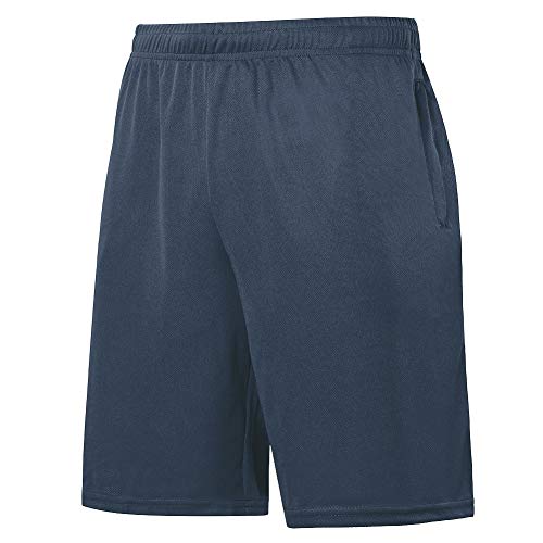 Idtswch Short de basket-ball léger et sec pour homme avec poches zippées (XL-6X) - bleu - 5X Cover