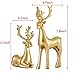 Christmas Decorative Gift 2PCS Deer Sculpture 3D Geometric Deer Ornaments Used to Set Off The Festive Atmosphere Fireplace Dining Table Living Room Decoration (Gold Smooth)