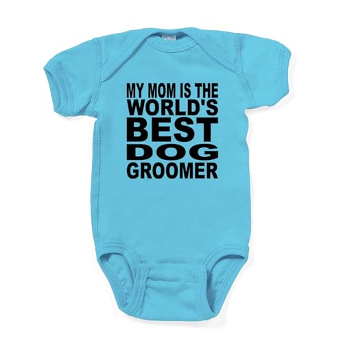CafePress My Mom is The Worlds Best Dog Groomer Body Suit Cute Infant Bodysuit Baby Romper Dark
