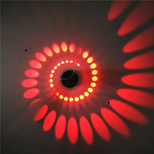 Lámpara LED de mur interior moderno con forma redonda creativa y luz decorativa roja de 1W