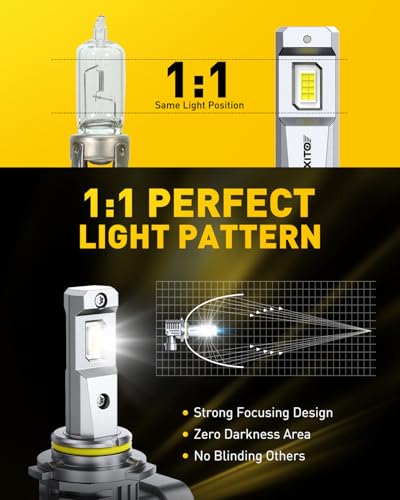 Image of AUXITO 9005 LED Bulbs, 30000LM 900% Brightness 1:1 Mini Size Design Fog Lights, 6500K Cool White,Pack of 2