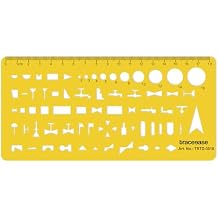 Traceease Drainage Piping Drafting Stencil with Pipe Fittings, Flow Direction Symbols, Circular Nodes & Metric Scale for Plumbing Layouts, Building Services Drawings and Technical Plan Drafting