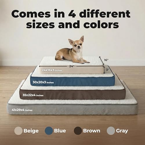 Best Pet Supplies Orthopedic Dog Bed with Memory Foam, Washable Dog Crate Mat for Small, Medium & Large Dogs, Thick Mattress for Crates, Kennels or Floor, Waterproof Pet Bed - Gray, 41 x 29 x 4 by Best Pet Supplies - Image 6