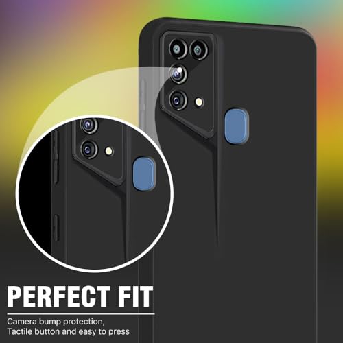 Image of WOW IMAGINE Slim Back Cover for Samsung Galaxy M31 Prime | M31 | F41 | Blade Series Ultra Thin Case with Lightweight Design | Camera Protection | Soft Matte Silicone Flexible Mobile Case - Black