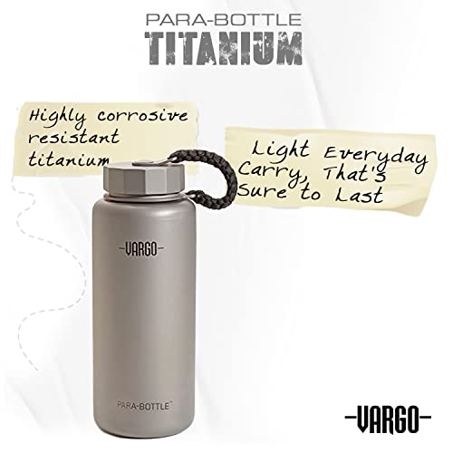 Vargo Titanium para-Bottle | Ultralight Titanium Water Bottle with 7 Feet of Replaceable 550 Paracord | 1 Liter (34 oz.) | Model T-452 - Image 5