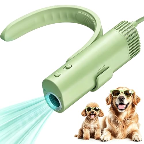 Athem Hundefön Ultraleiser 40dB, Freihändig um den Hals hängend, 200 Millionen Negative Ionen, 150m/s Schnelltrocknend, Blower Hund 8 Einstellbare Einstellungen für Geschwindigkeit & Temperatur