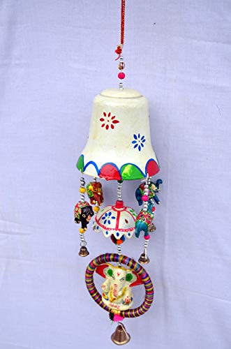 Image of palpal Art Gallery Big Bell chhatra Ganesh Ring Full Door,Wall Hanging for Home,tample,Event Decoration (Paper Mache)