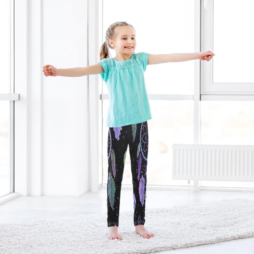 Toddler Girls Leggings Printed Yoga Pants Leggings Purple Dreamcatcher for Kids 6