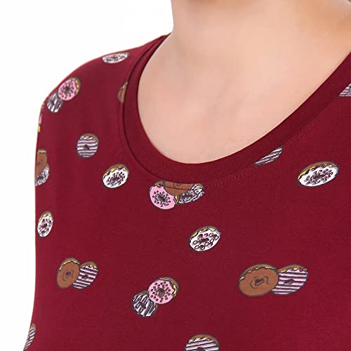 Image of Stories.Label Women Cotton Long T-Shirt Dress in Knee Length with Side Pockets Include Plus Sizes (Size S -5XL)