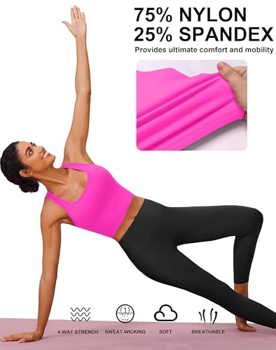 Image of PINSPARK Sports Bra Longline Racerback Tank Tops for Women Padded Workout Yoga Top