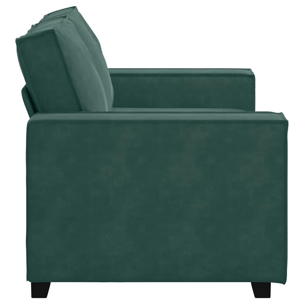 Canapé 2 Places, Causeuse de Salon Fauteuil Sofa 2 Places Vert foncé 160 x 78 x 84 cm Velours