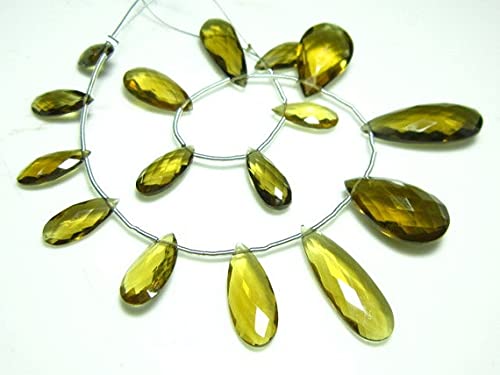 Quartz bière naturel en briolettes facettées LKBEADS pour création de bijoux