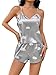 UPGEQMDK Women's Cloud Print Camisole Tank Top and Shorts Pajama Set, 2-Piece (US, Alpha, X-Large, Regular, Regular, light gray)