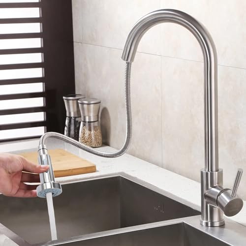 Douchette extractible pour robinet de cuisine Toddmomy en ABS argenté - 5