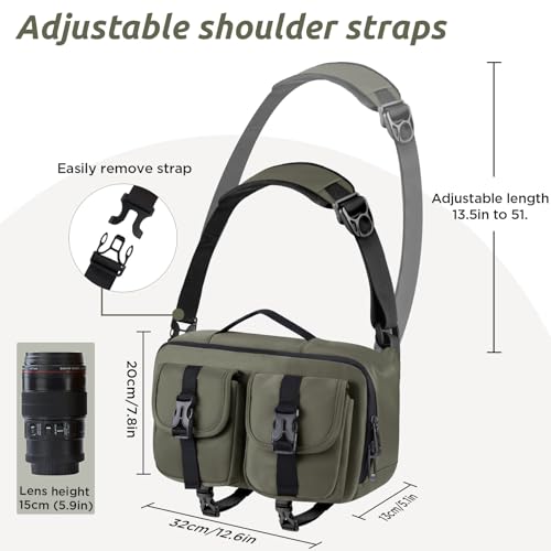 Bolso Bandolera para Cámara DSLR Verde miniatura 4