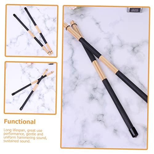 3 pares de baquetas para batería de bambú y plástico, accesorio para percusión miniatura 7