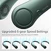 JISULIFE Ventilador de Cuello Portátil, 4000 mAh Ventilador Cuello USB Recargable con, Ventilador de Cuello Colgante Sin Hojas con -Verde Oscuro #1