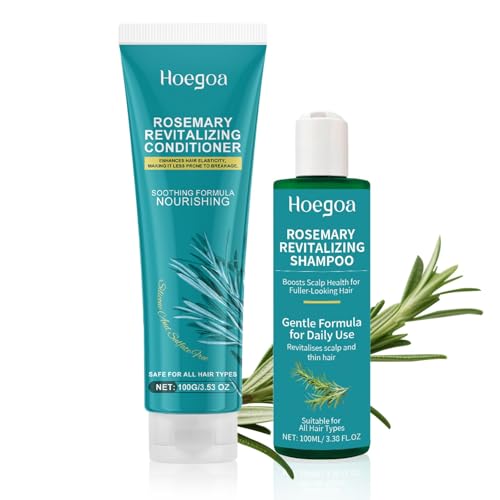 Rosmarin Shampoo und Conditioner Set Haarpflege 100ml Rosemary Feuchtigkeitsshampoo + 100g Spülung Haare Reinigt und Pflegt Das Haar Sanft für Alle Haartypen Ohne Silikone & Sulfate