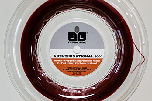 AG 100 Nylon Red Double Wrapped 330' Reel - Tennis String