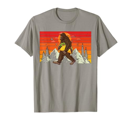 Funny Cinco De Mayo Sasquatch Bigfoot Carry Taco Niños Hombres Camiseta