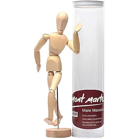 Mont Marte Gliederpuppe - 30cm Modellpuppe - Männlich aus Holz - Flexibler Mannequin, Holzpuppe zum Zeichnen - Für Anfänger, Profis und Künstler Cover