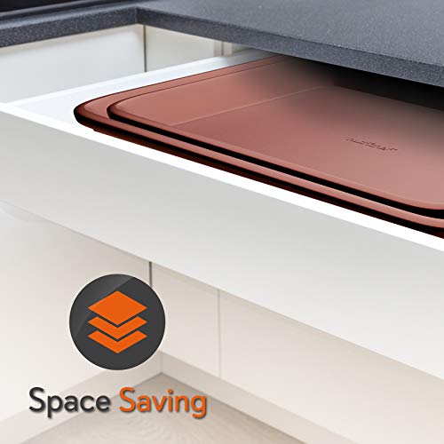 image for Nonstick Cookie Sheet Baking Pan - 2pc Large & Medium Metal Oven Bakin