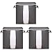 Juego de 3 organizadores de almacenamiento plegable con asa reforzada, con cremallera, bolsa de almacenamiento para ropa, edredones, mantas, colchas, cojines, color gris