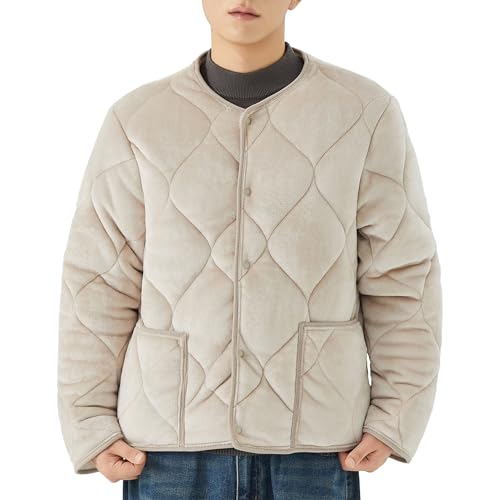 Veste matelassée DGKaxiyaHM en coton doux avec doublure Sherpa chaude