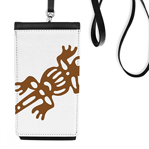 Bourse en cuir suspendu pour smartphone avec motif totem gecko