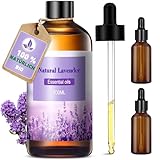 Ätherische Öle lavendelöl 100 ml, 100% Natürliche ätherisches Öle, Ätherisches Duftöle für Diffusor, Luftbefeuchter, Entspannen, Massage, Bad, Raumduft, Duftkerzen & Seifen
