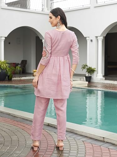 Image of Womanista Embriodery frock suit set for womens | coord set for womens cotton | co ord sets for women stylish | co ord sets for women casual wear