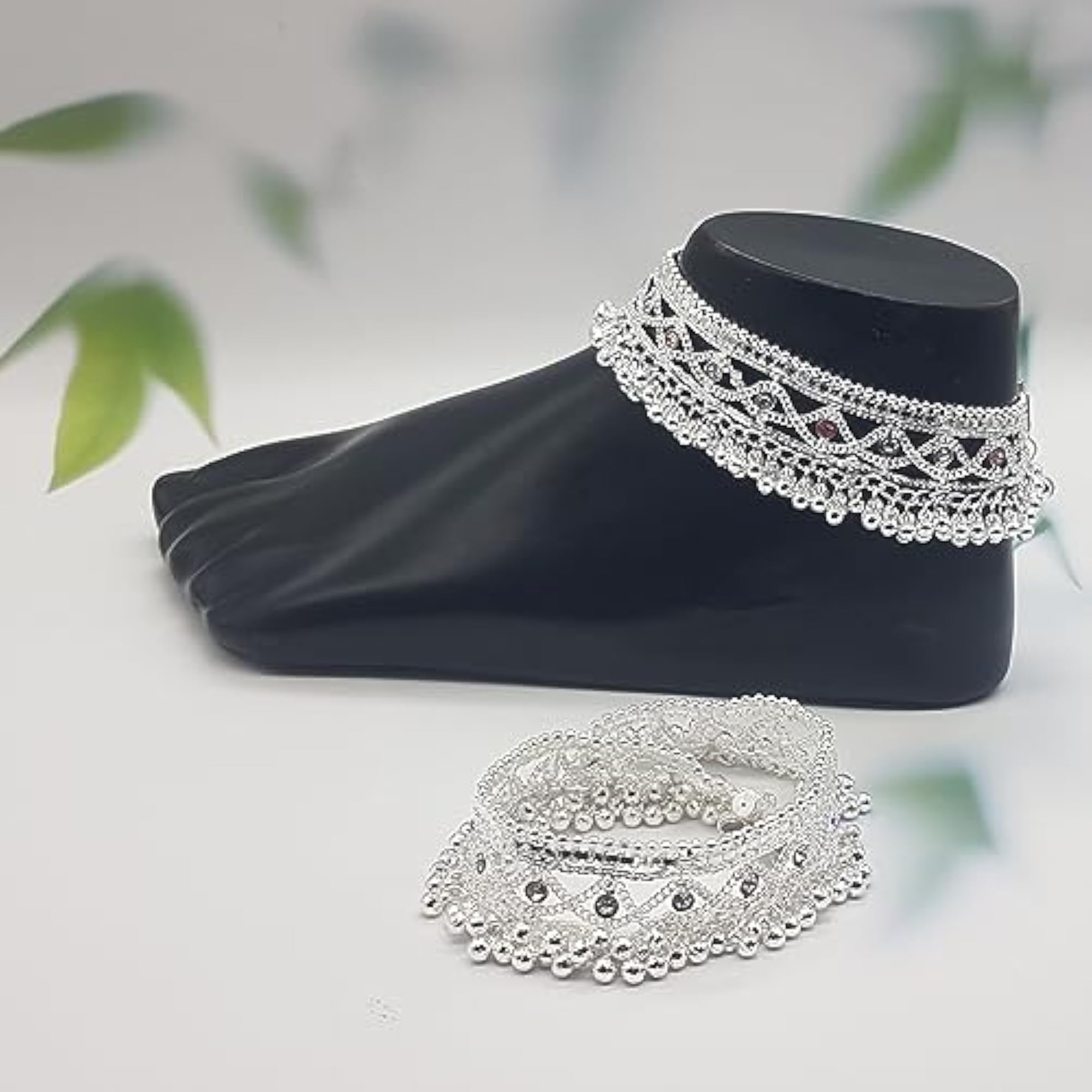 2pc Heavy Thick Andhra Design Anklet Payal Set for Women