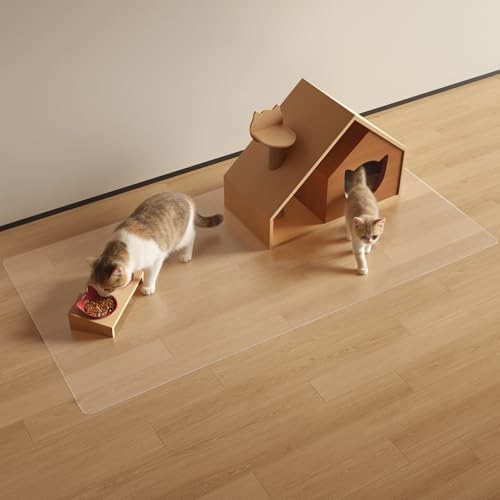 Clear PVC Floor Mat, 1.5mm Thick Waterproof Protective Mat for Hard Floors