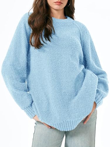 Image of Saodimallsu Womens Oversized Sweater Fuzzy Long Sleeve Casual Tunic Sweater